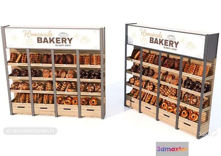 Bakery Display Shelves 3D Model - 564 - VRAY Render