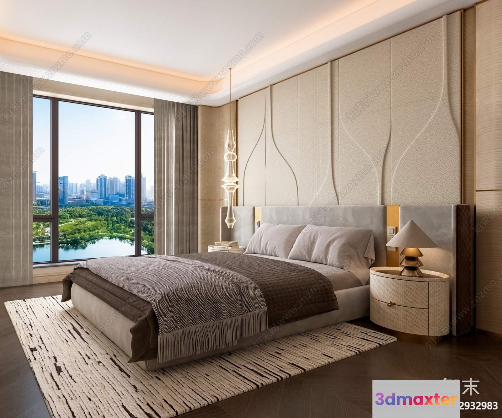 Cozy Modern Bedroom 3D Model - 3907 - VRAY Render