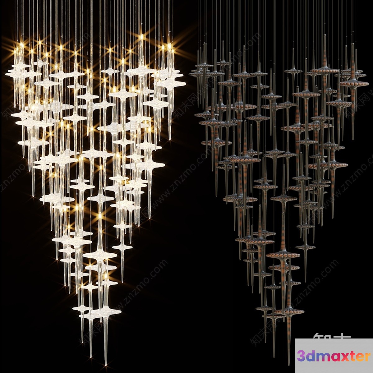 Gold Light Fixture 3D Model - 13821 - CORONA Render