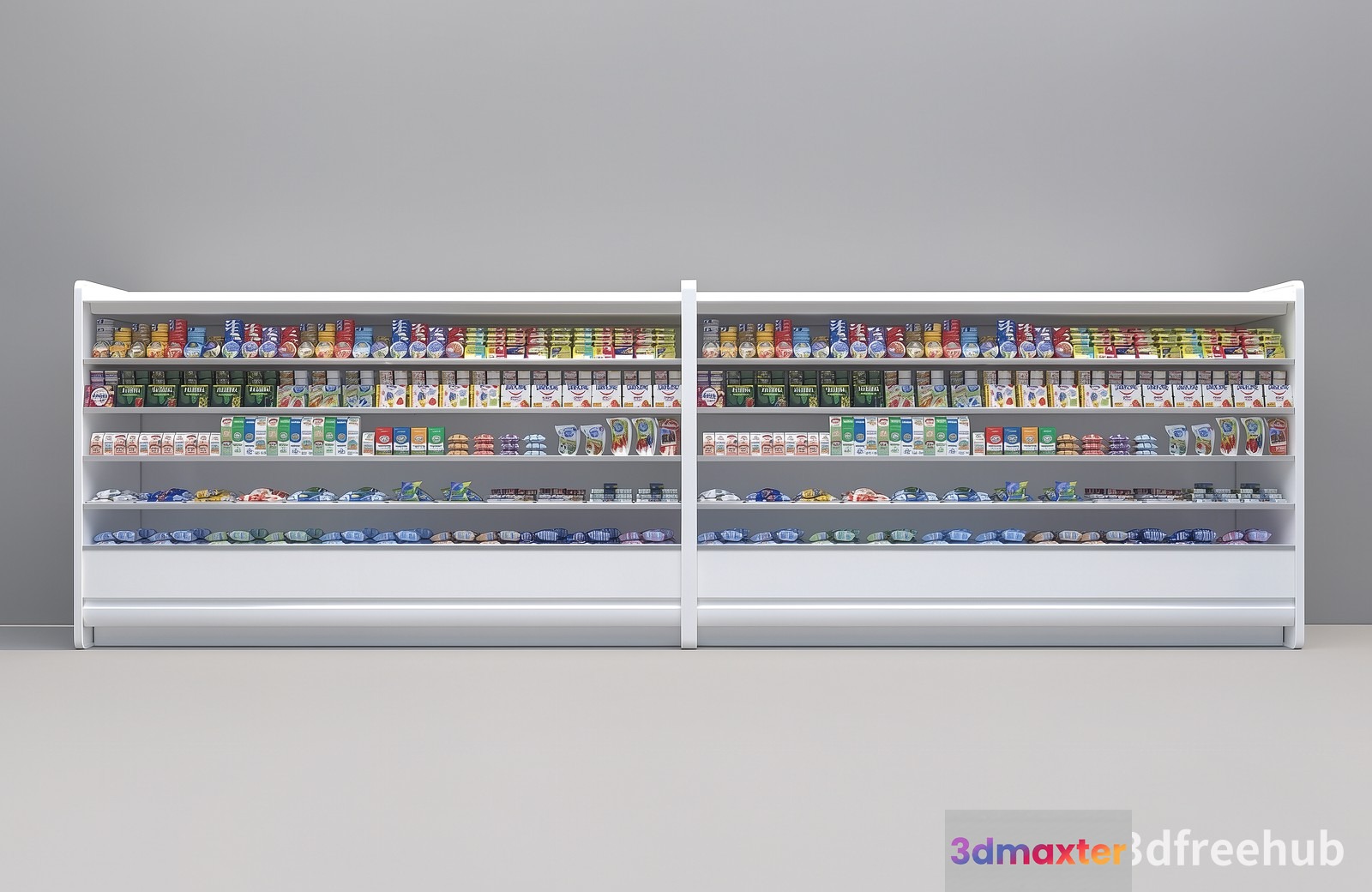 Two White Shelving Units 3D Model - 23517 - VRAY Render