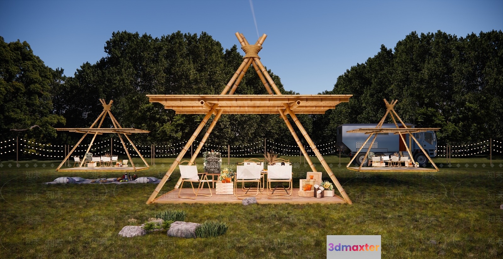 Wooden Outdoor Structure 3D Model - 7143 - VRAY Render