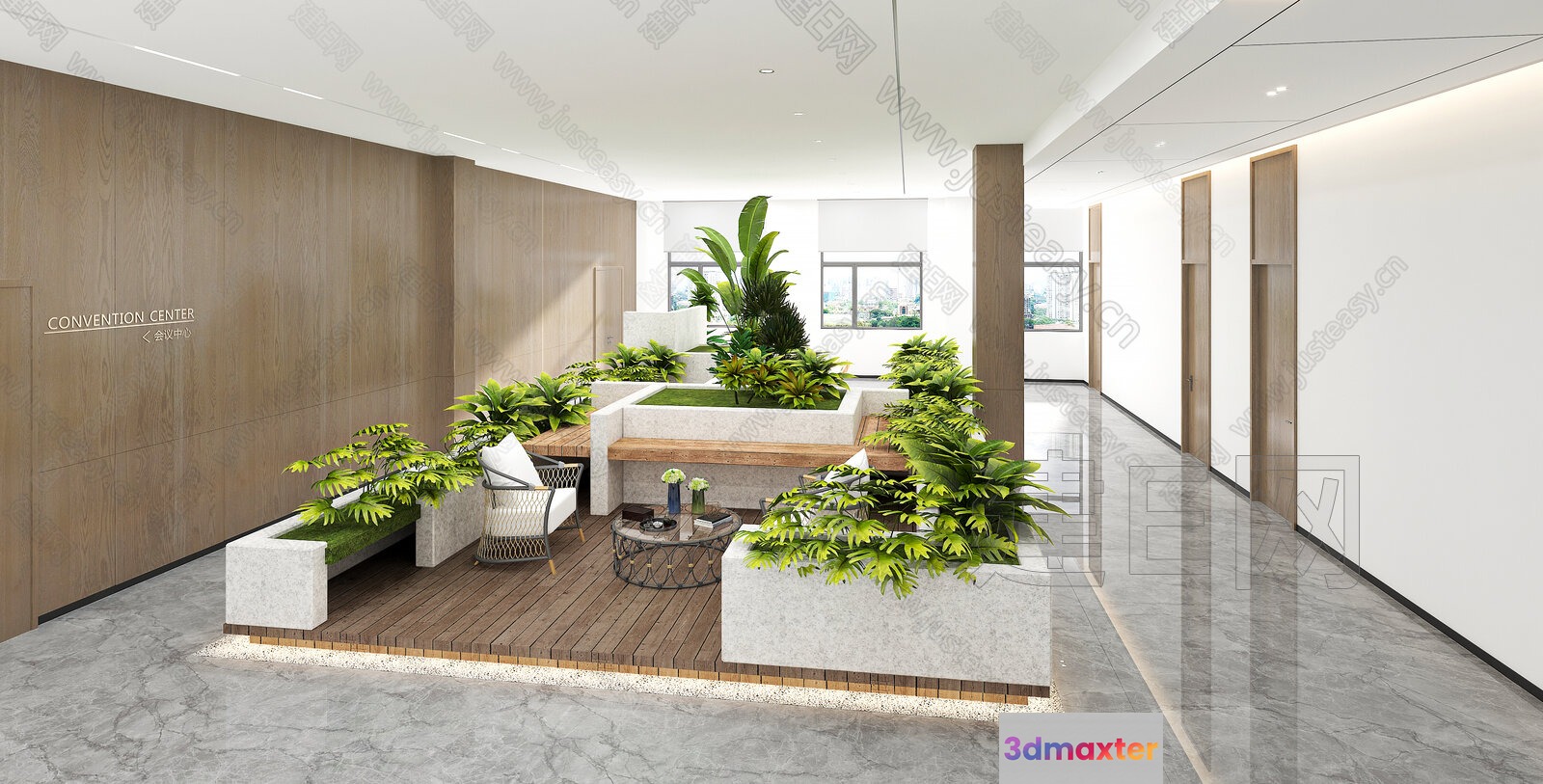 Modern Office Space 3D Model - 2700 - VRAY Render