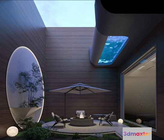 Modern Minimalist Room 3D Model - 9163 - VRAY Render