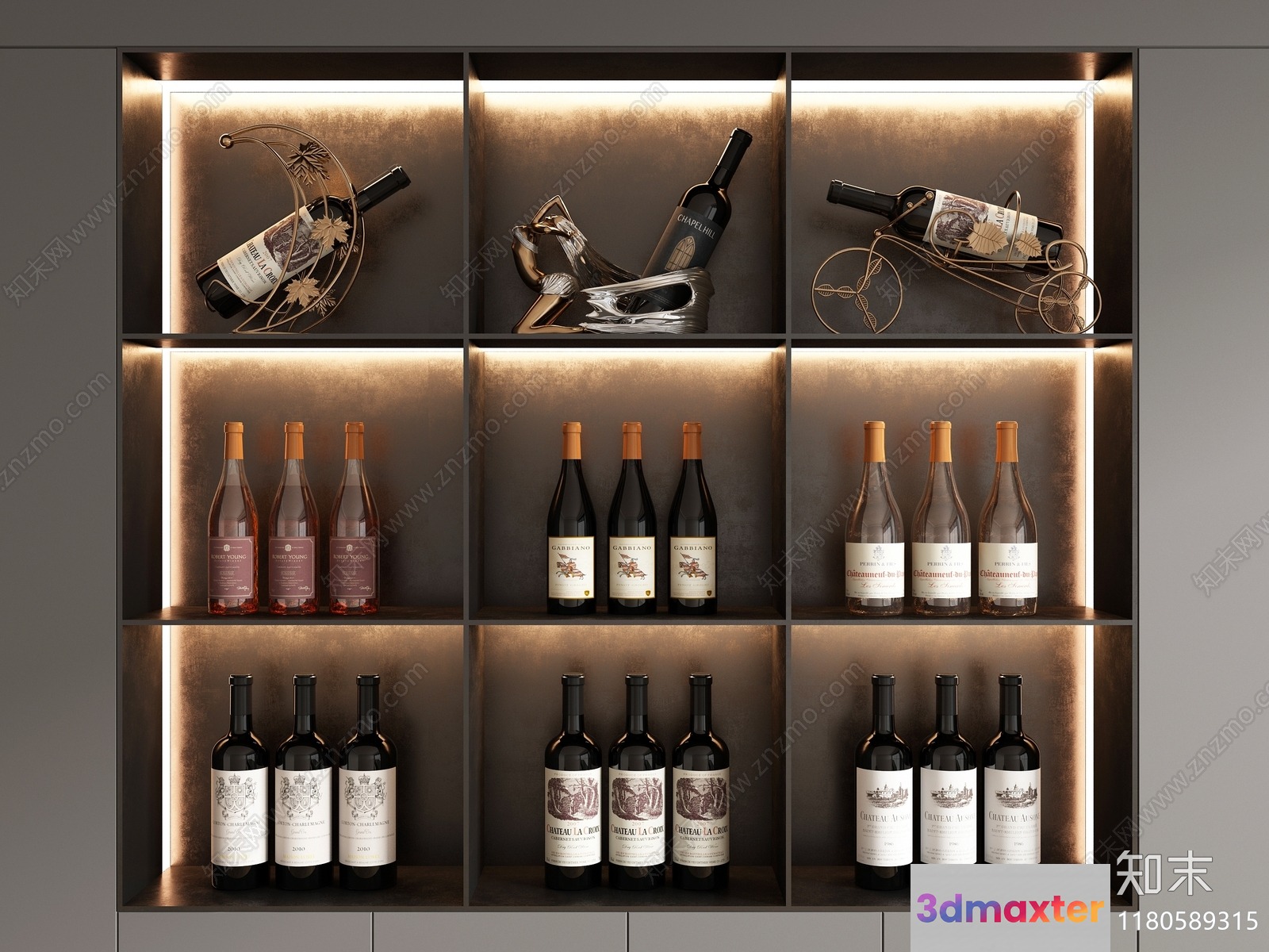 Modern Wine Display 3D Model - 18818 - VRAY Render