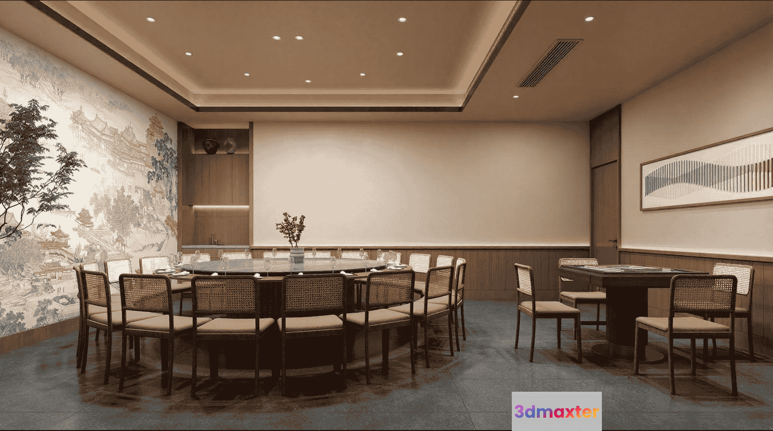 A Large Dining Room 3D Model - 10947 - VRAY Render