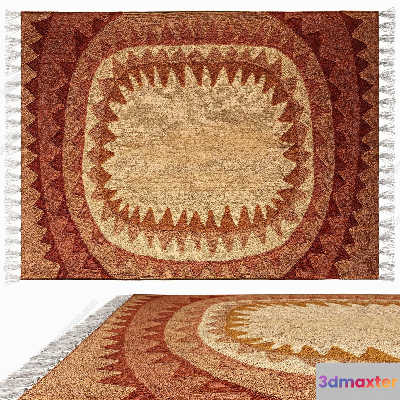 A Rug With A Circular Pattern 3D Model - 490 - CORONA Render