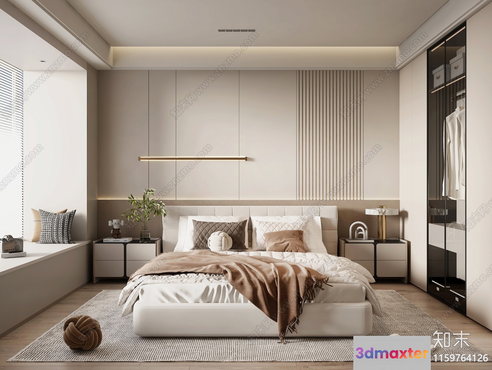 Cozy Bedroom 3D Model - 9827 - VRAY Render