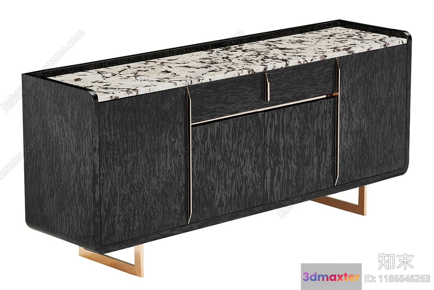 Mid-Century Modern Sideboard 3D Model - 17991 - VRAY Render