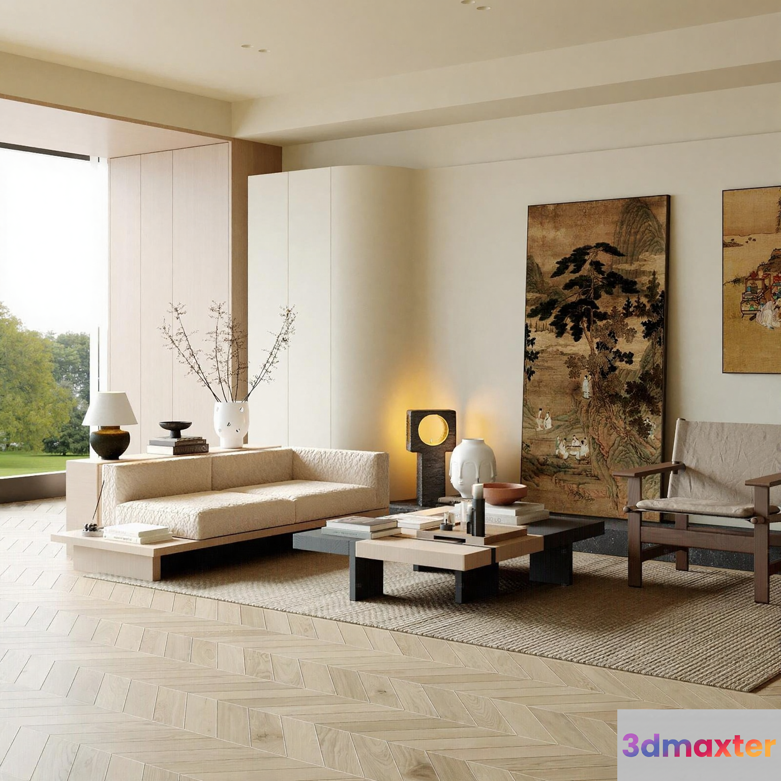 Modern Living Room 3D Model - 20656 - CORONA Render