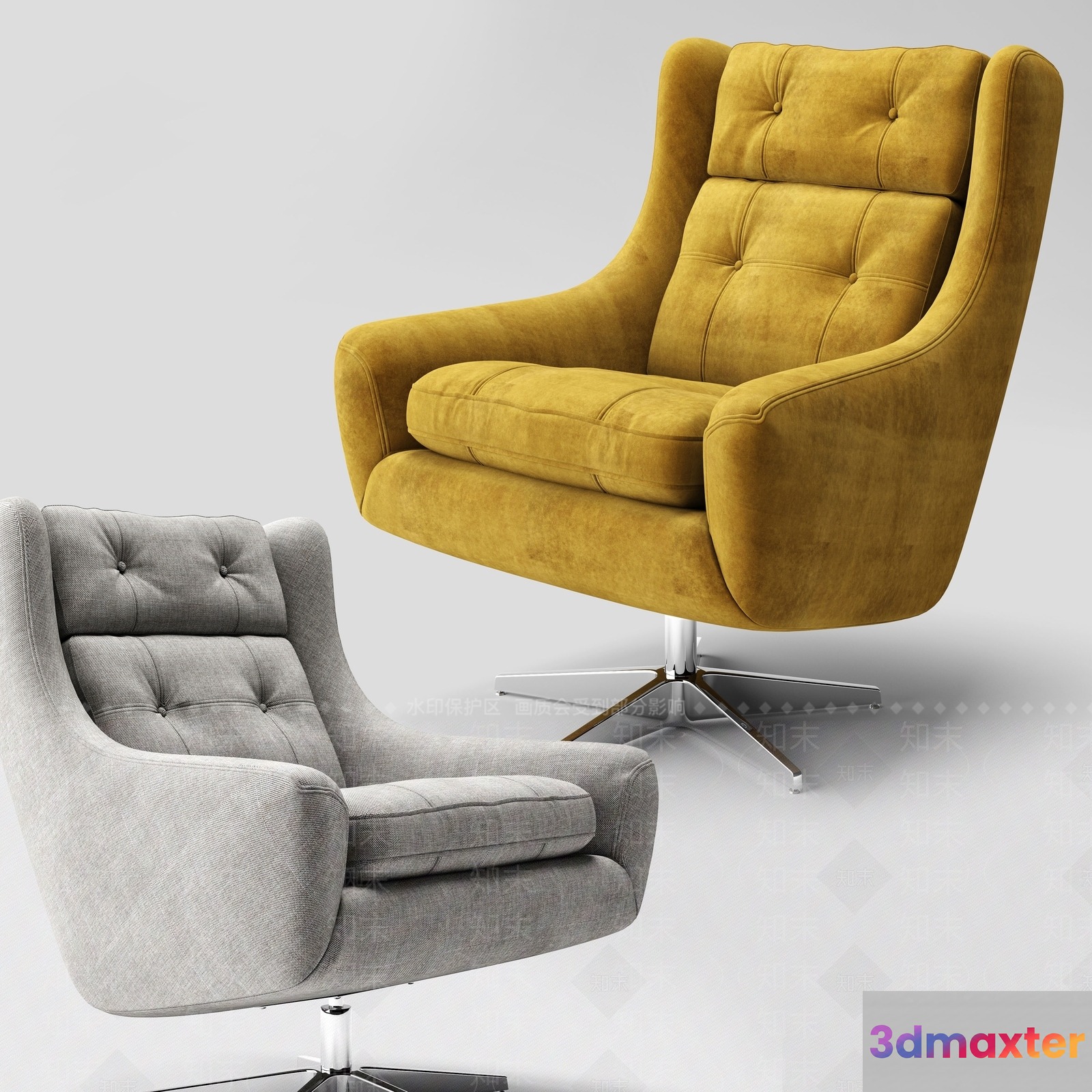Two Chairs 3D Model - 13787 - VRAY Render