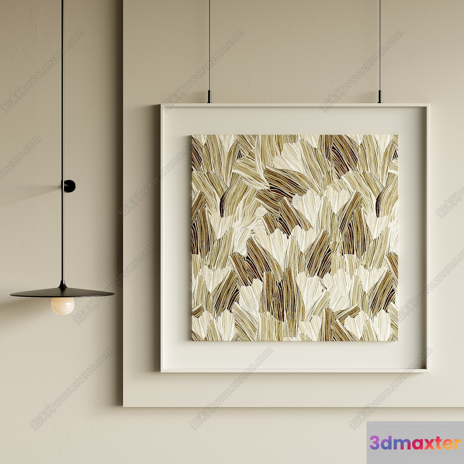 Modern Abstract Painting 3D Model - 1787 - VRAY Render