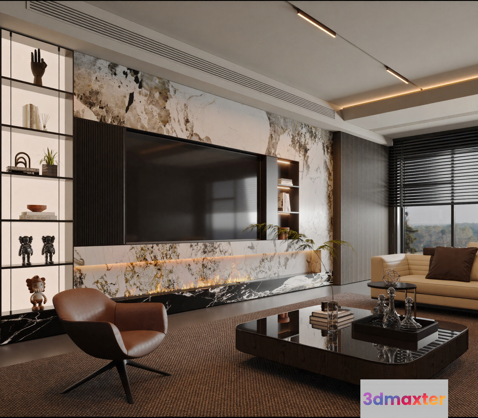 Modern Living Room 3D Model - 4775 - CORONA Render