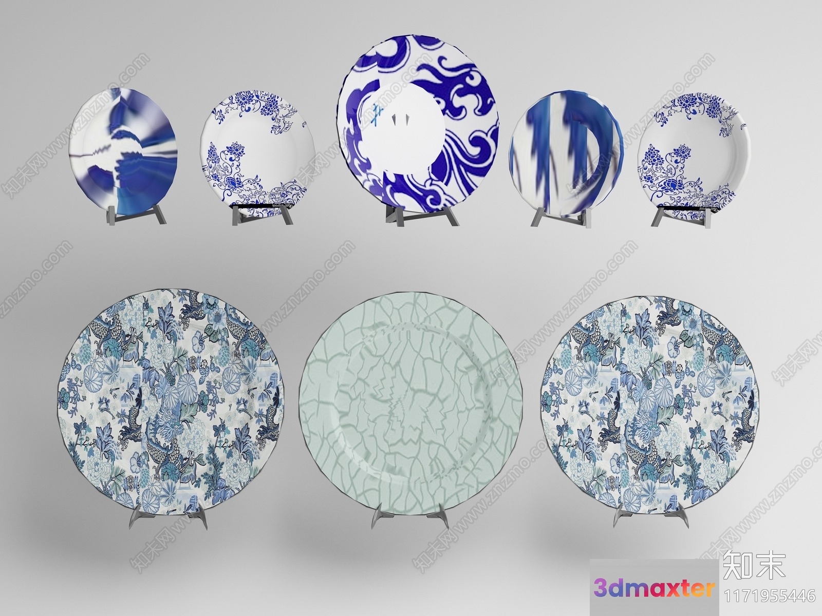 Chinese Plates 3D Model - 3792 - VRAY Render