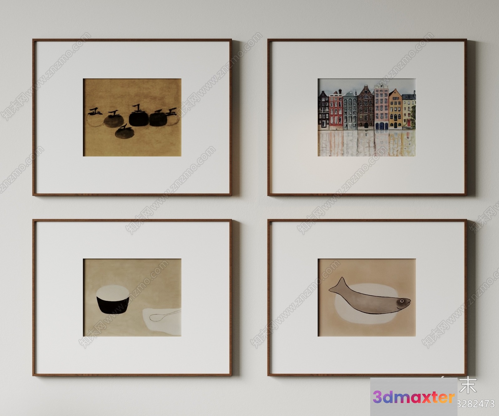 Modern Minimalist Art Prints 3D Model - 20462 - VRAY Render