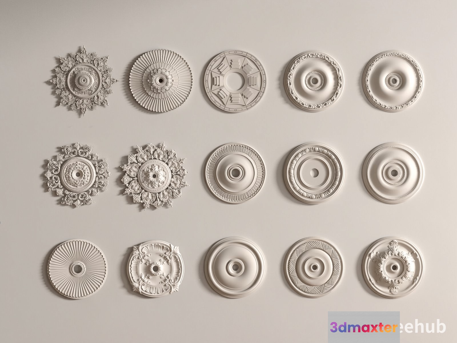 The Main Subject Is Decorative Ceiling Medallions 3D Model - 20943 - VRAY Render