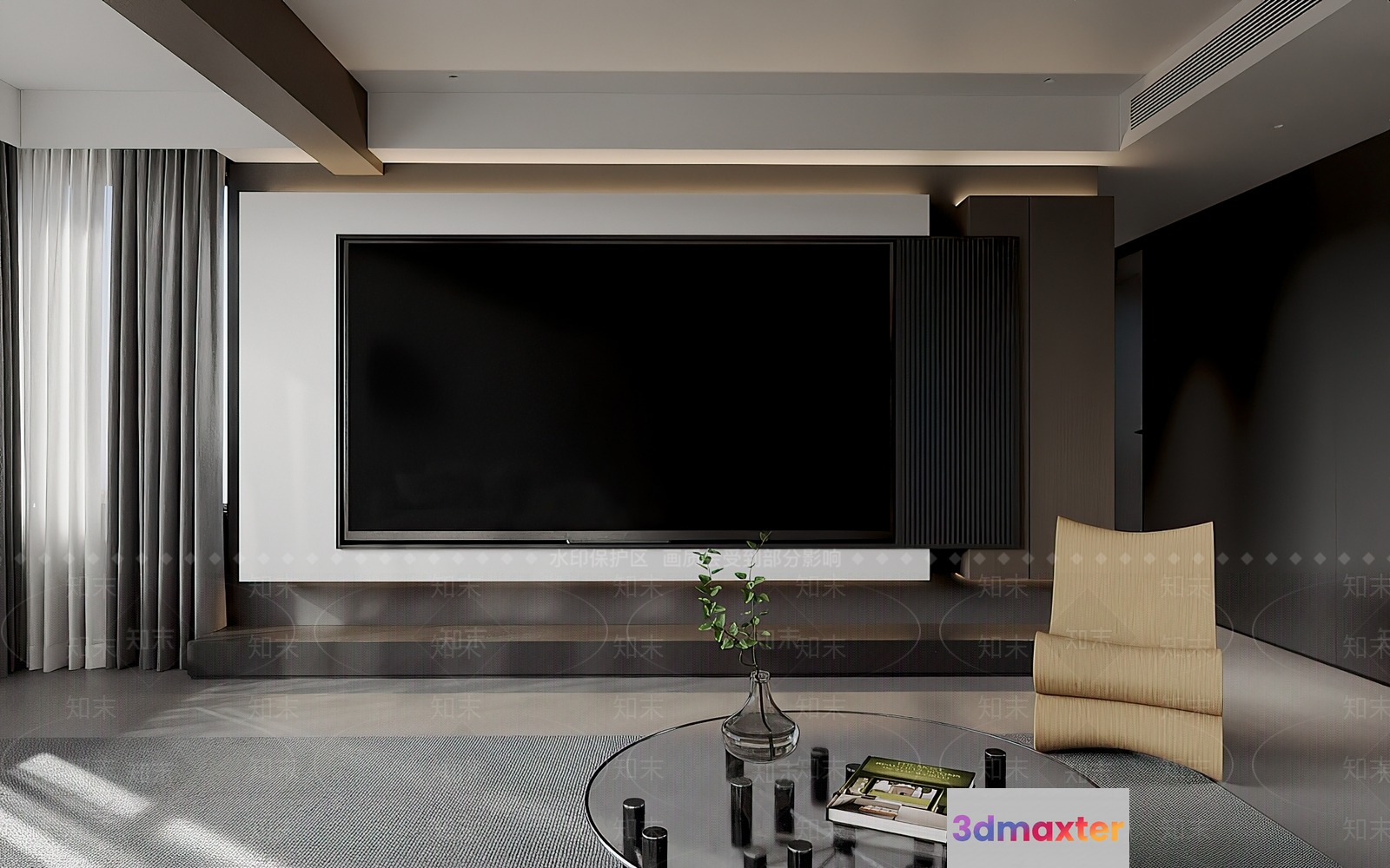 Modern Living Room 3D Model - 20432 - VRAY Render
