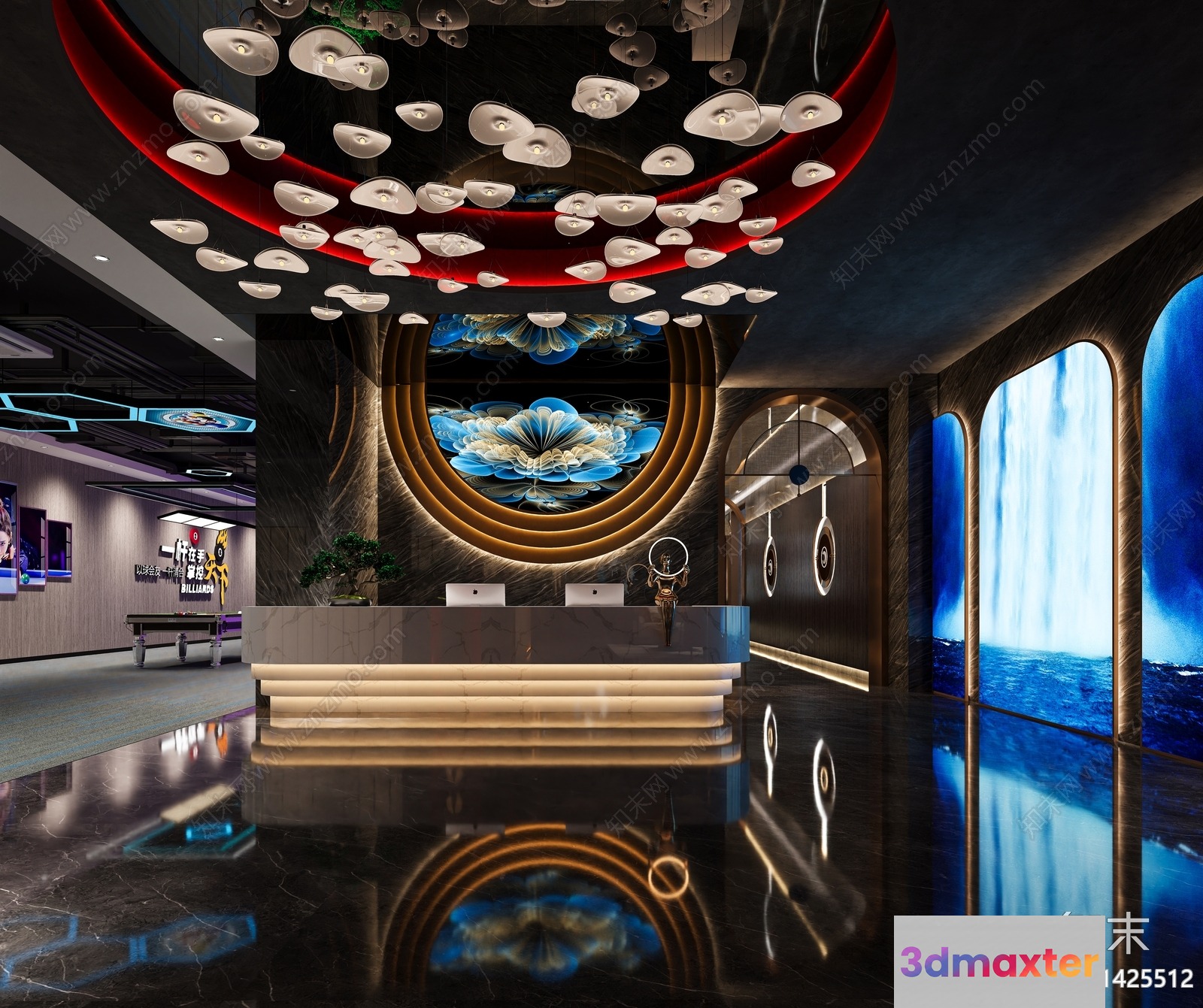 Modern Luxury Hotel Lobby 3D Model - 5783 - VRAY Render