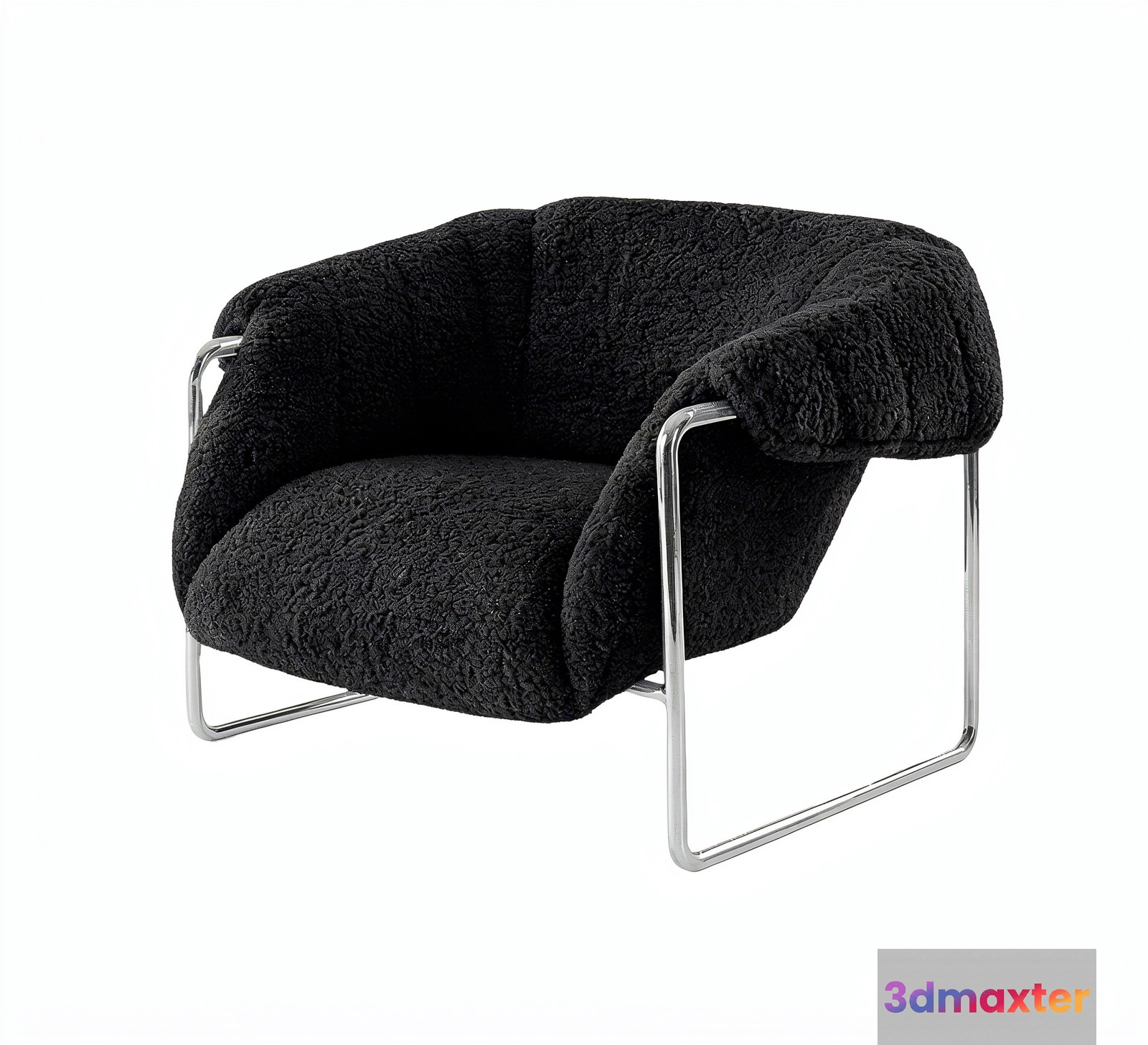 A Black Chair With Metal Legs 3D Model - 21775 - VRAY Render