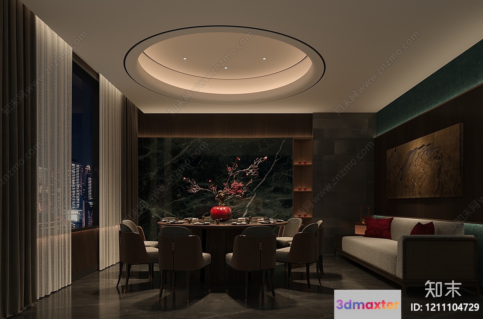 Modern Dining Room 3D Model - 9272 - VRAY Render