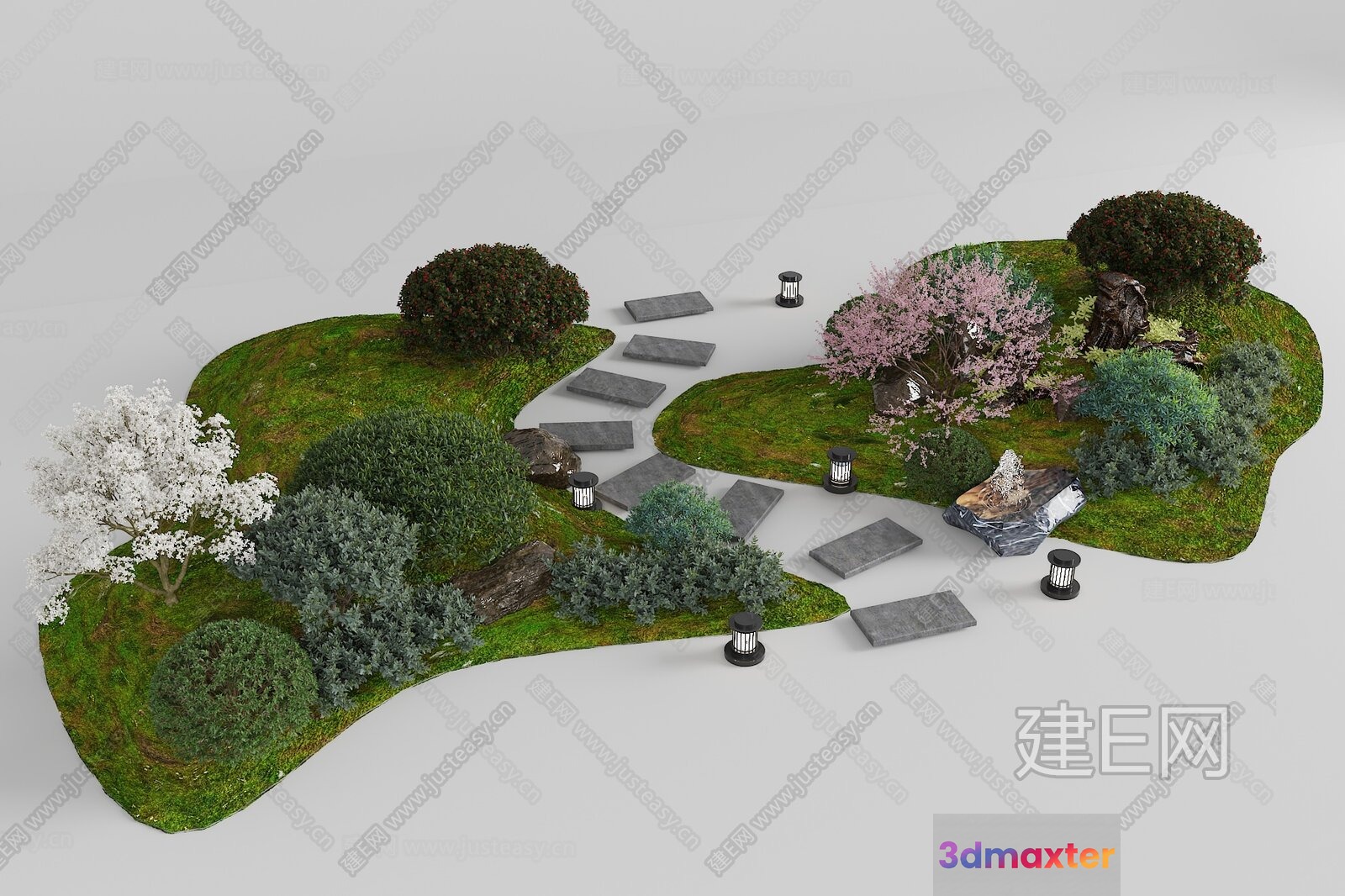 A Serene Japanese Garden 3D Model - 14415 - VRAY Render