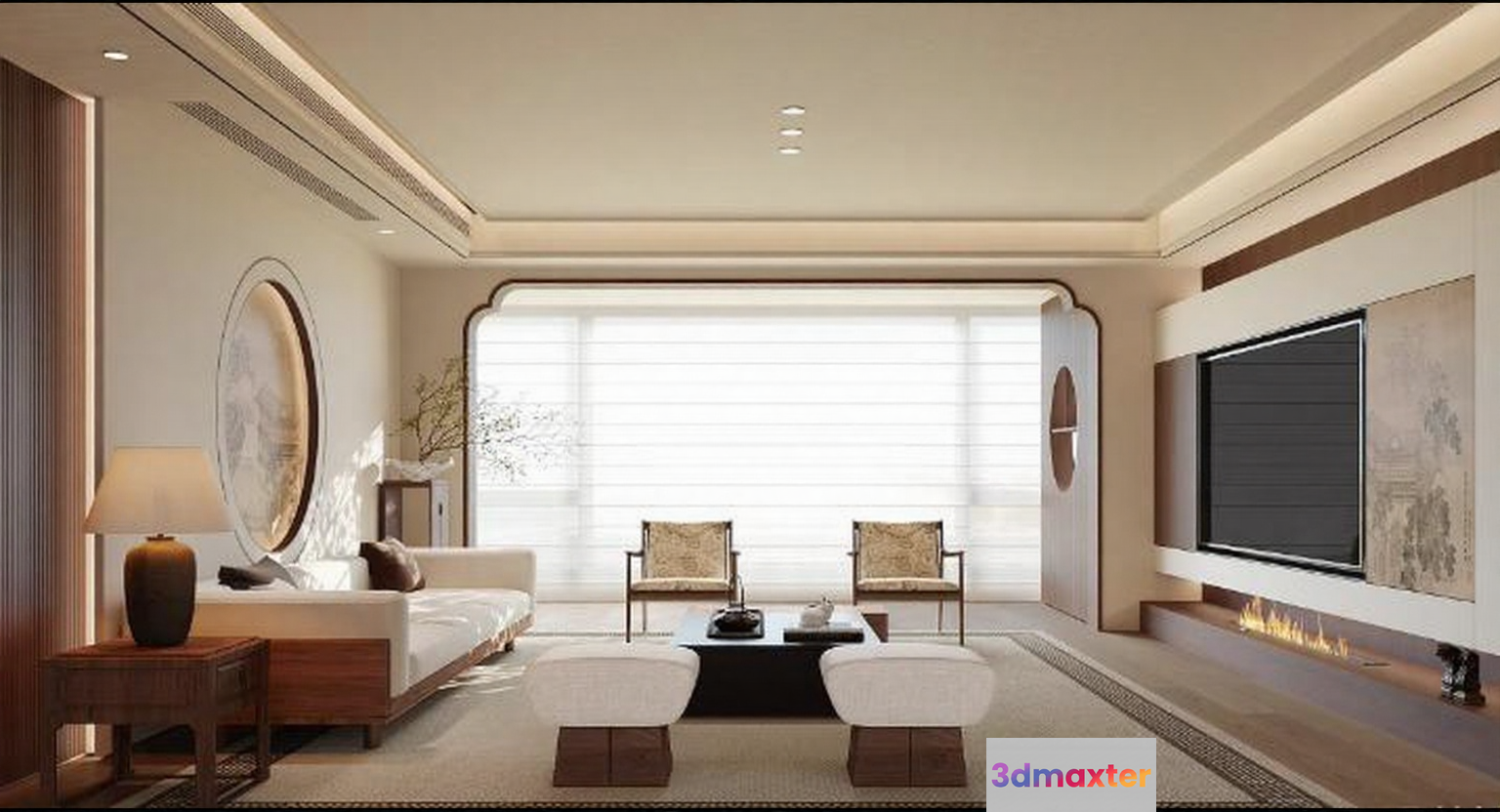 Modern Living Room 3D Model - 5033 - CORONA Render