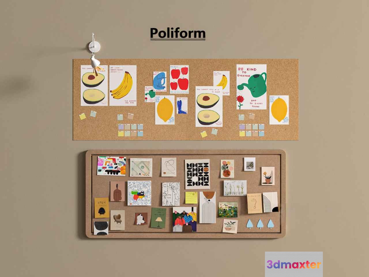 Two Corkboards 3D Model - 4874 - VRAY Render