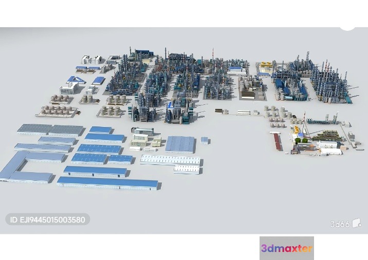 3D Factory Buildings 3D Model - 10713 - VRAY Render