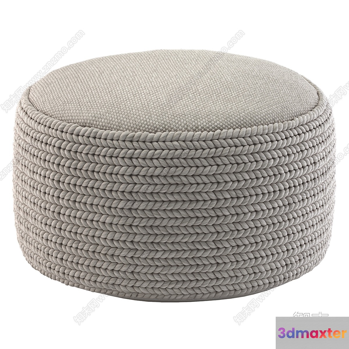 A Round Woven Pouf 3D Model - 18008 - VRAY Render