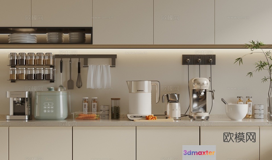Modern Kitchen Appliances 3D Model - 6751 - VRAY Render