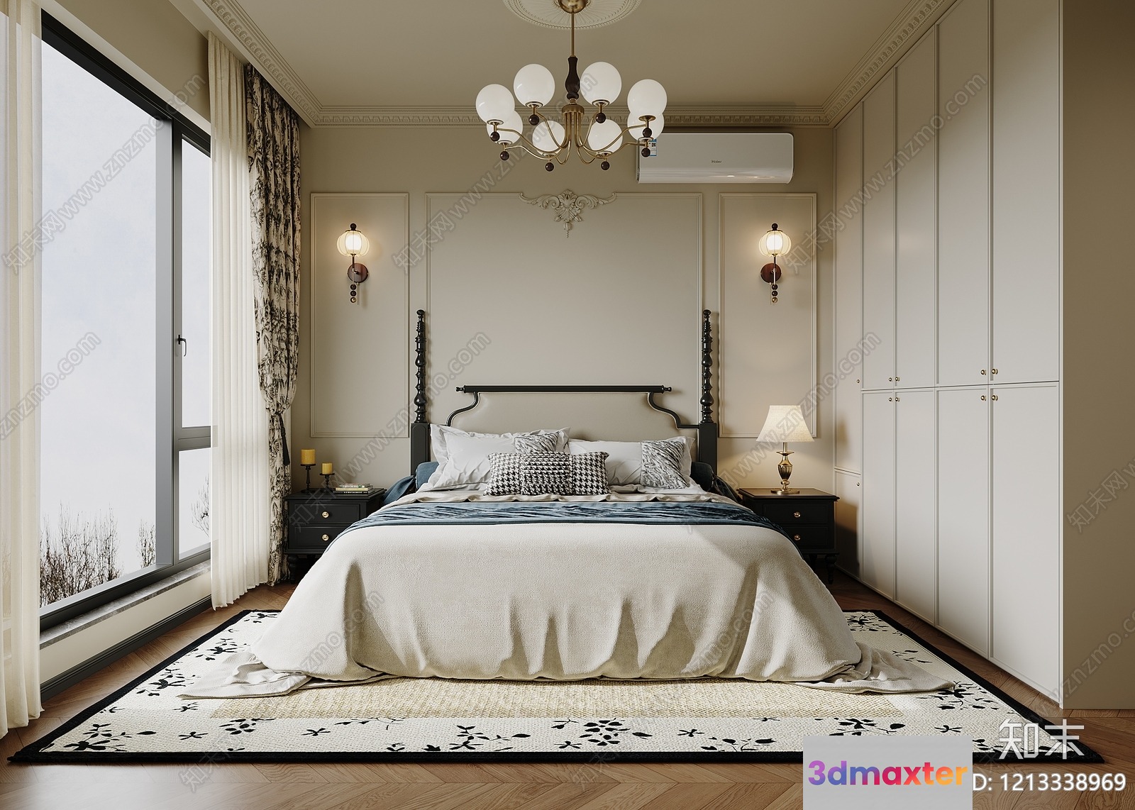 Cozy Bedroom 3D Model - 8011 - VRAY Render