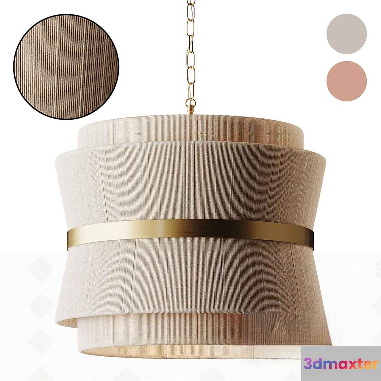 Gold Light Fixture 3D Model - 7552 - VRAY Render