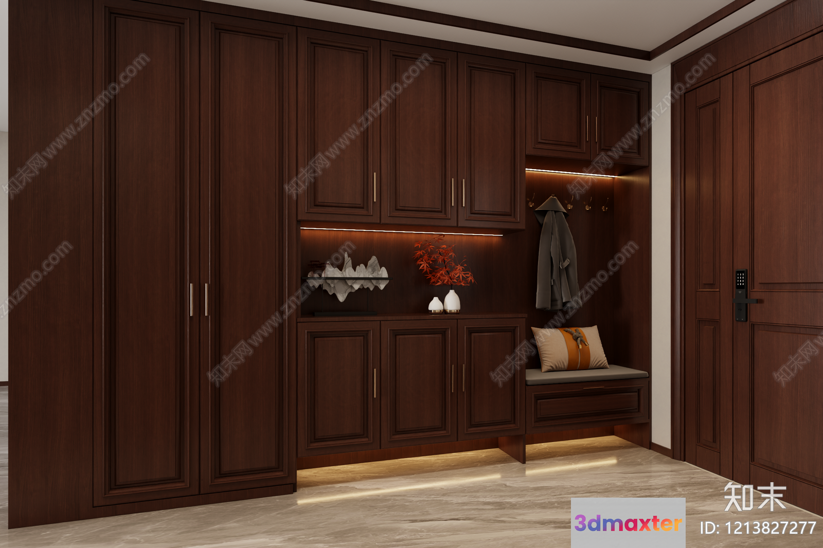 Modern Wood Cabinet 3D Model - 10730 - VRAY Render