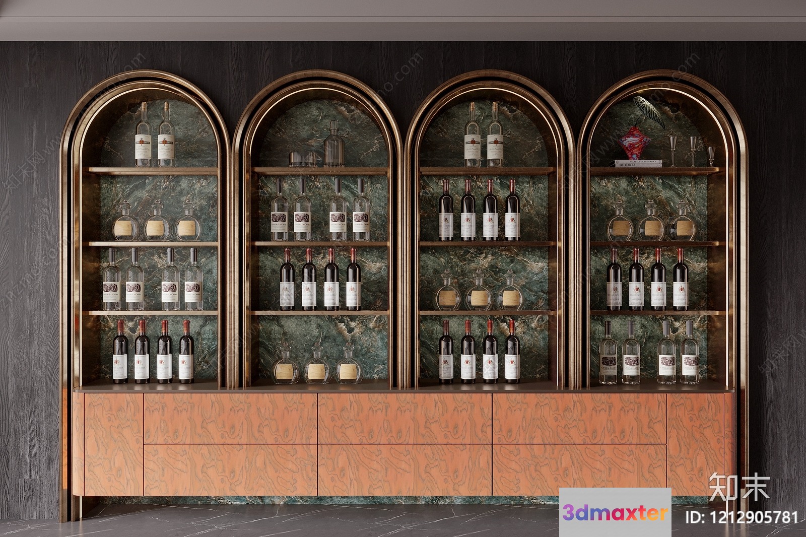 Modern Bar Display 3D Model - 3007 - VRAY Render