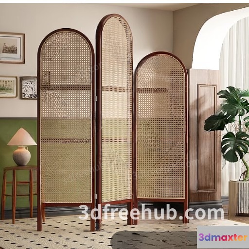 A Wooden Screen 3D Model - 7361 - VRAY Render