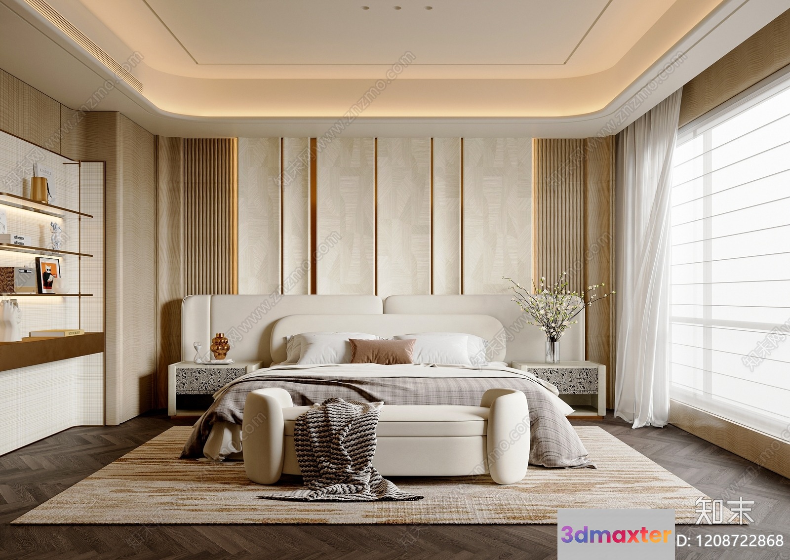 Modern Luxury Bedroom 3D Model - 643 - VRAY Render