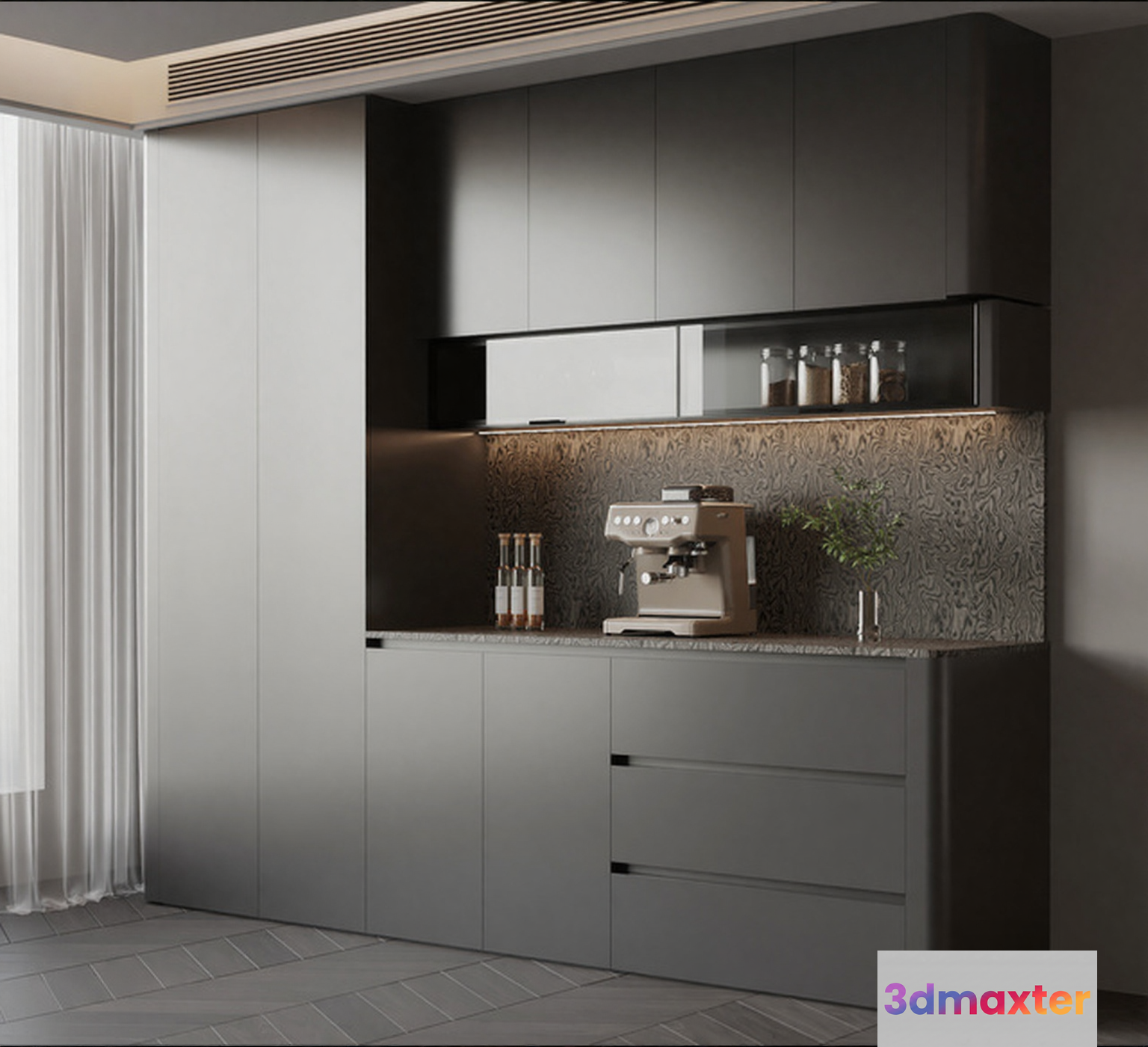 Modern Kitchen 3D Model - 23721 - VRAY Render