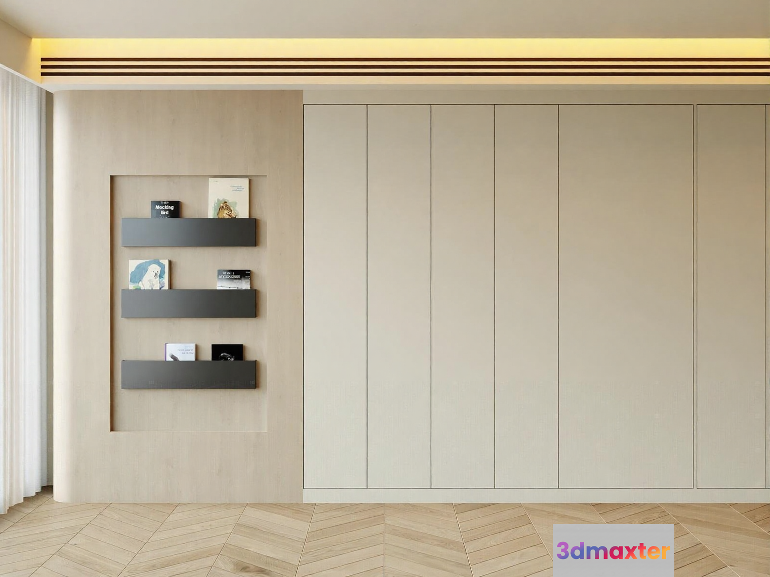 Modern Minimalist Wall 3D Model - 8014 - CORONA Render