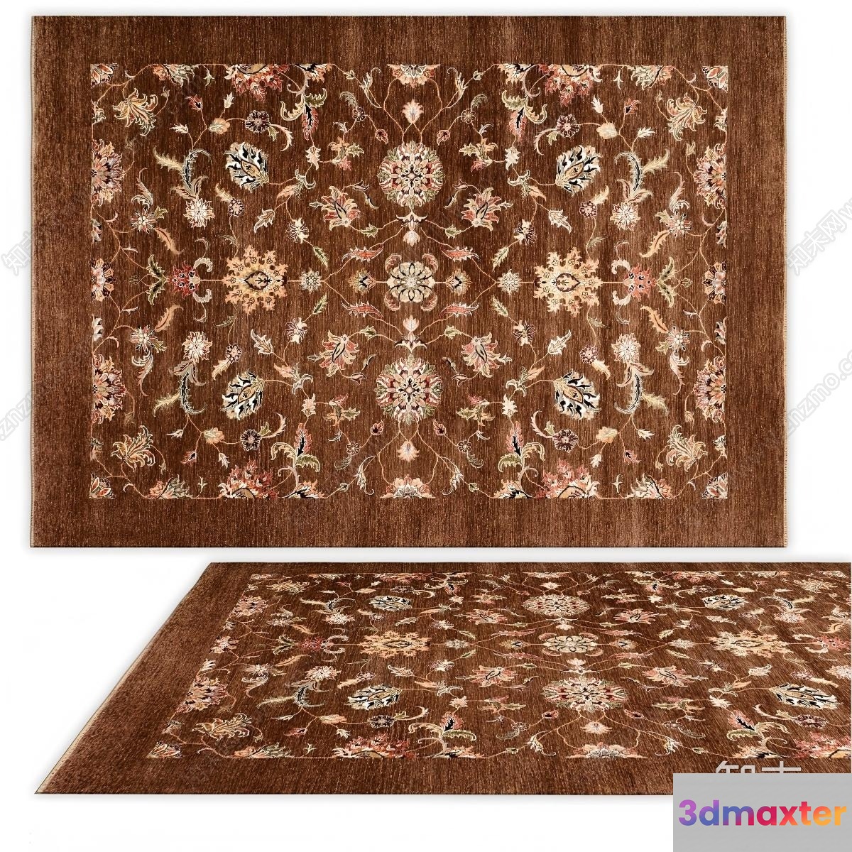 Traditional Brown Rug 3D Model - 14130 - VRAY Render