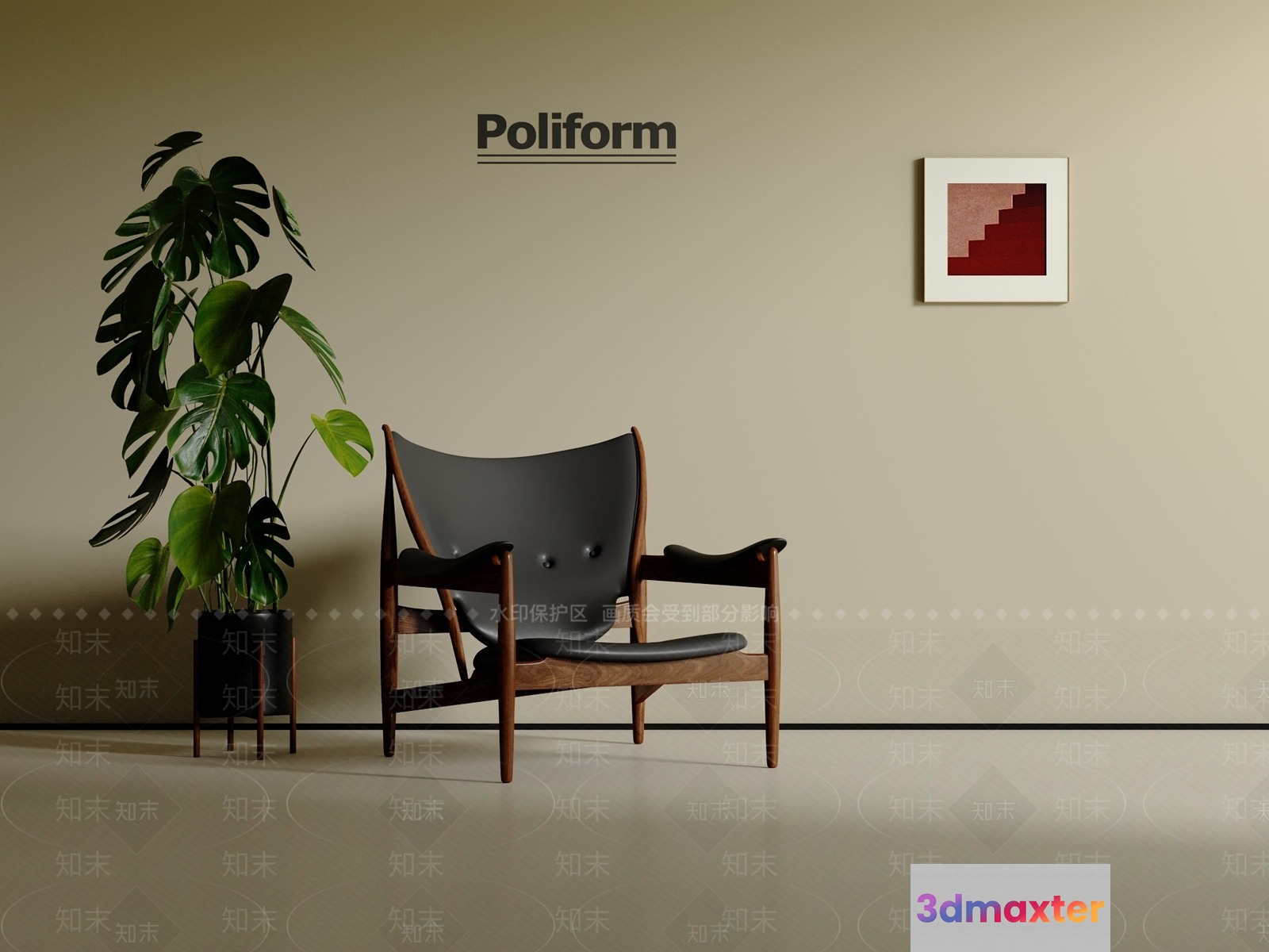 Wooden Armchair 3D Model - 15556 - CORONA Render