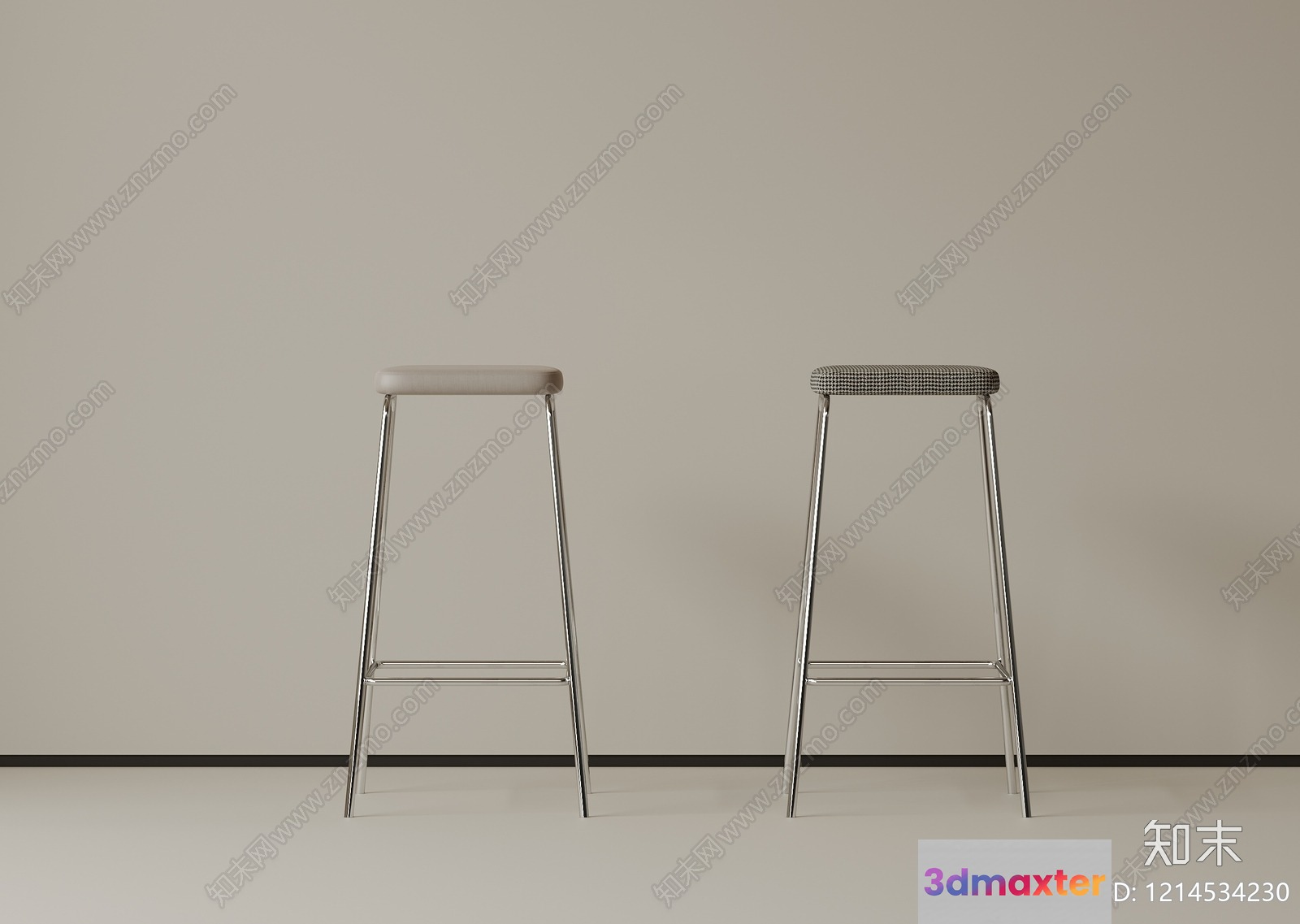 Modern Bar Stools 3D Model - 15509 - VRAY Render