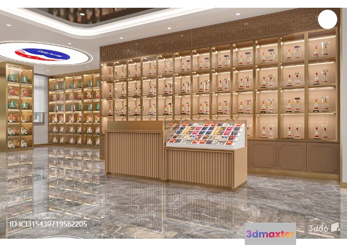 A Display Case With Various Items 3D Model - 1893 - VRAY Render