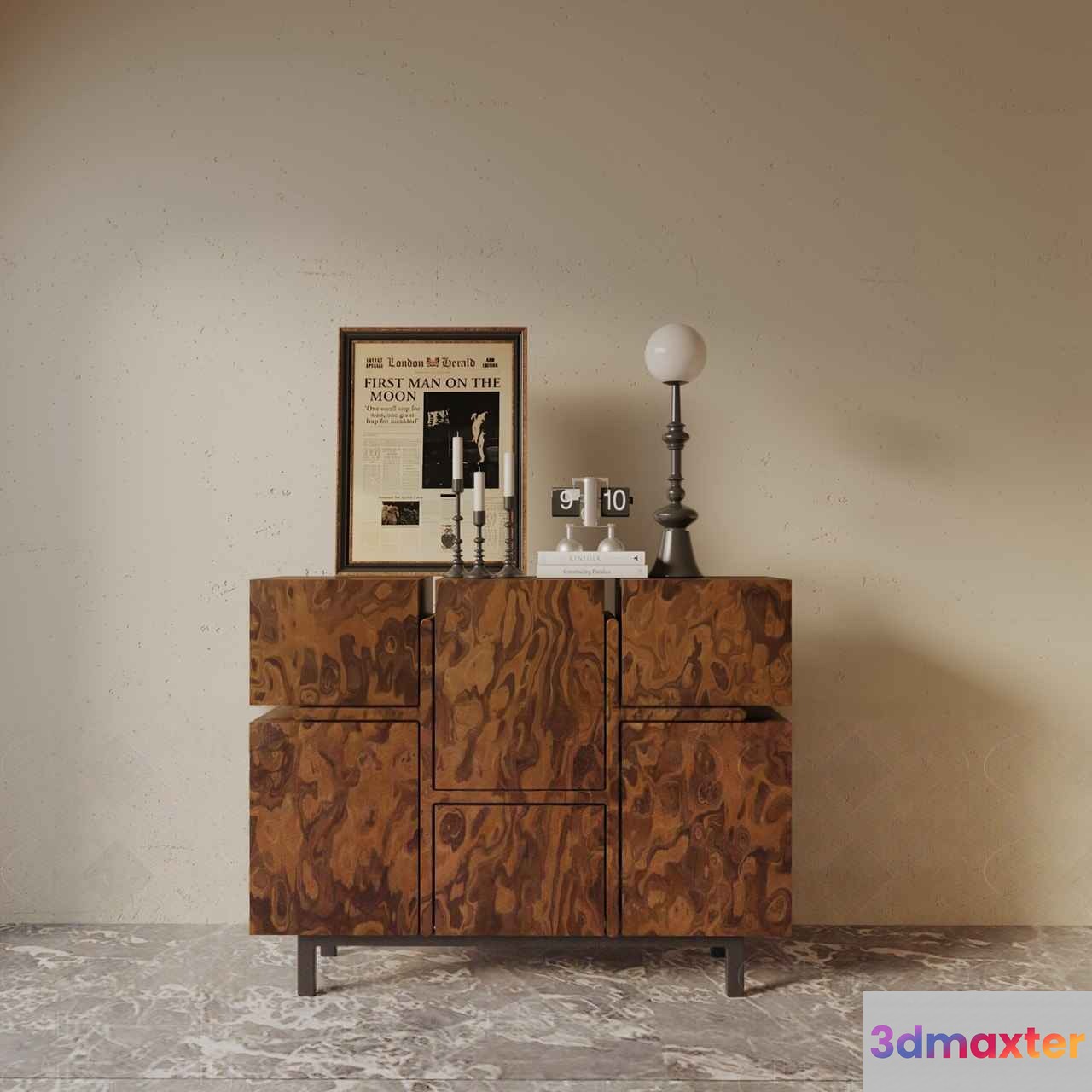 Mid-Century Modern Sideboard 3D Model - 23092 - VRAY Render