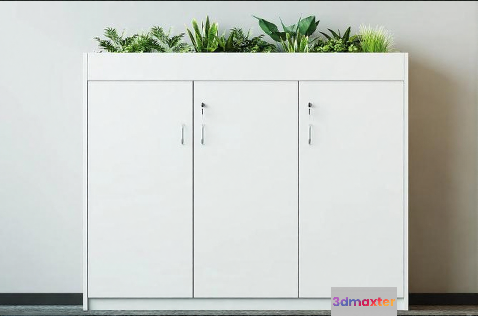 White Storage Cabinet 3D Model - 13255 - VRAY Render