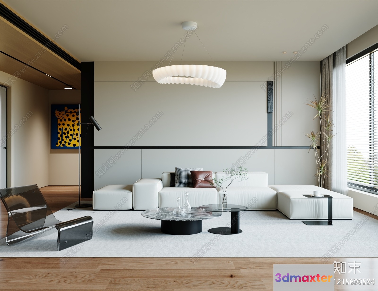 Modern Living Room 3D Model - 15788 - VRAY Render