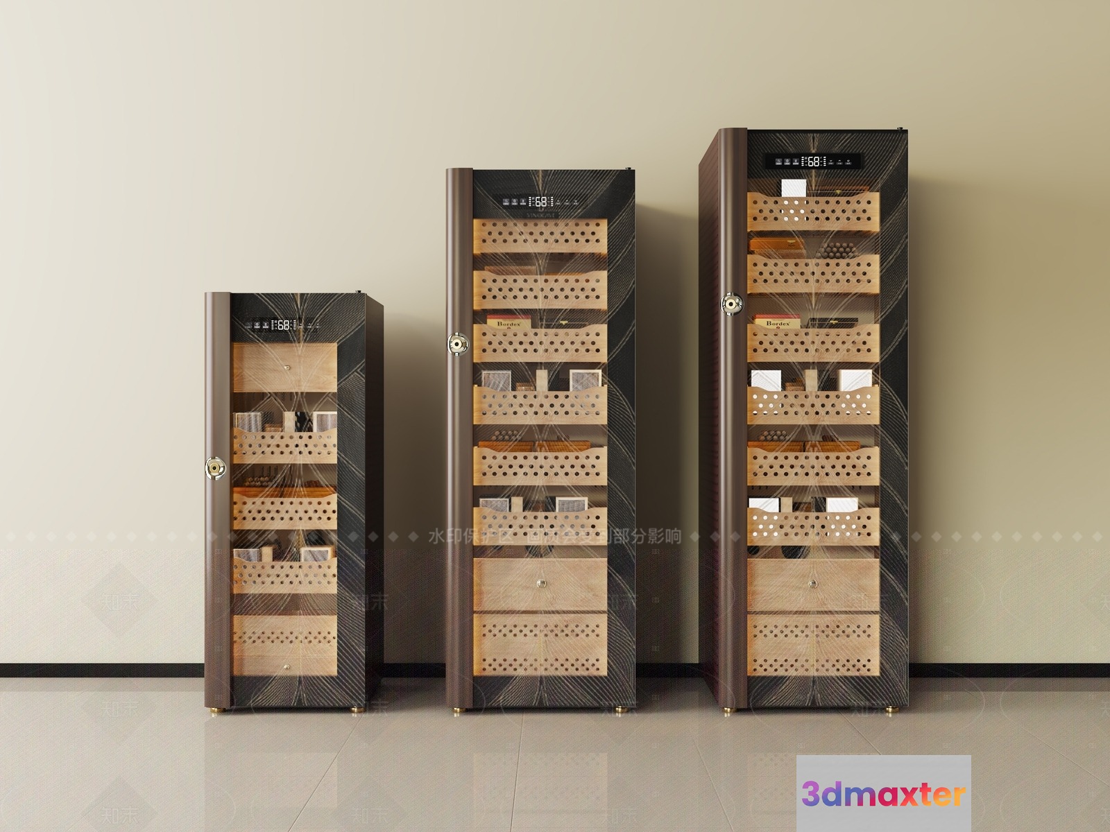 Three Tall Storage Units 3D Model - 7879 - VRAY Render