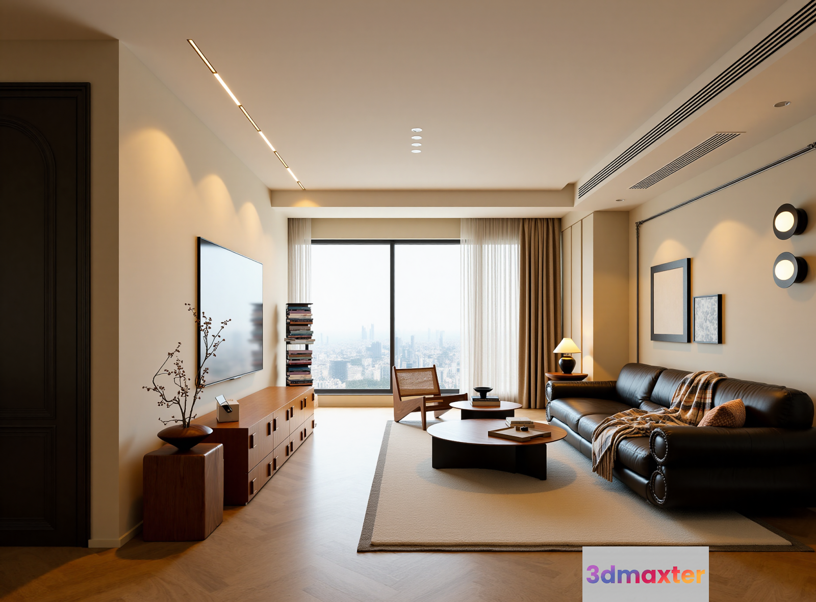 Modern Living Room 3D Model - 6604 - VRAY Render