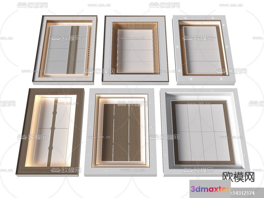 The Main Subject In This Image Is A Collection Of 3D Wall Frames 3D Model - 3742 - VRAY Render