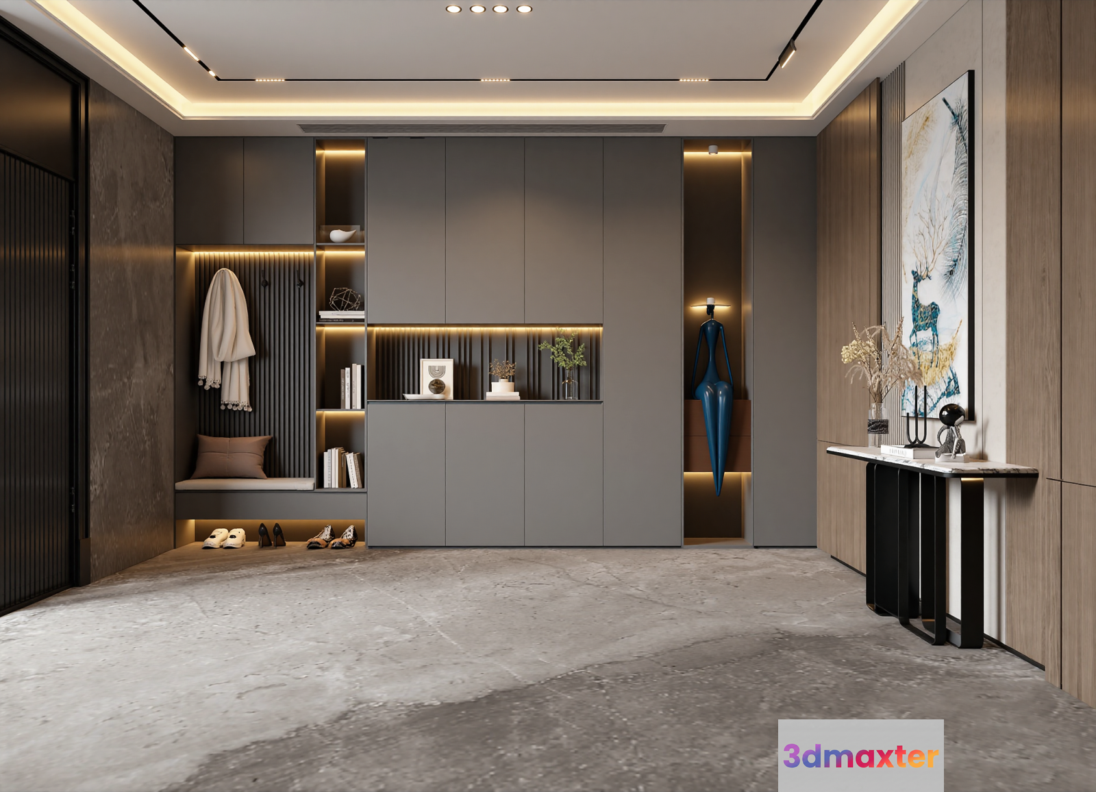Modern Entrance Hallway 3D Model - 7612 - VRAY Render