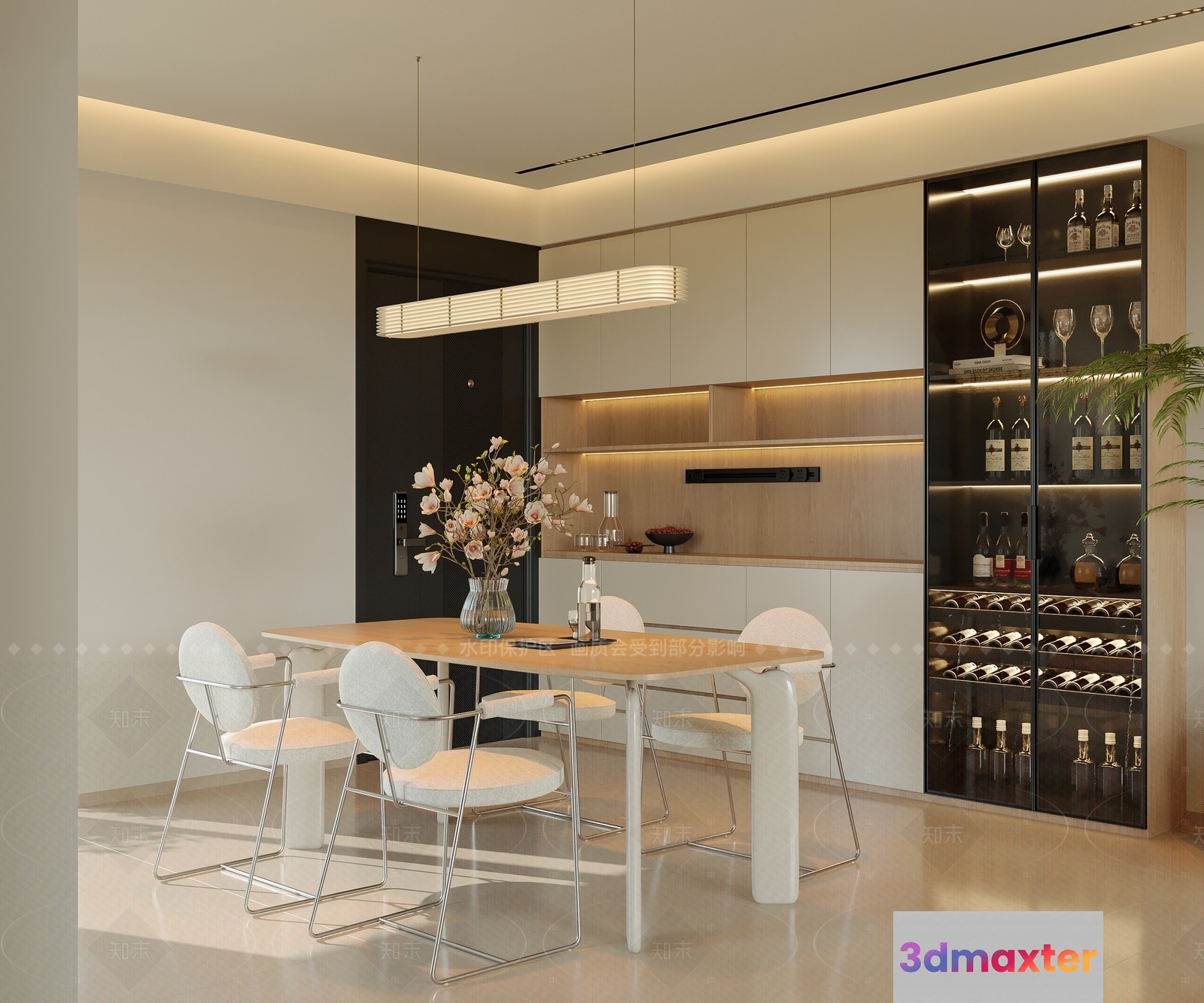 Modern Dining Room 3D Model - 6151 - VRAY Render