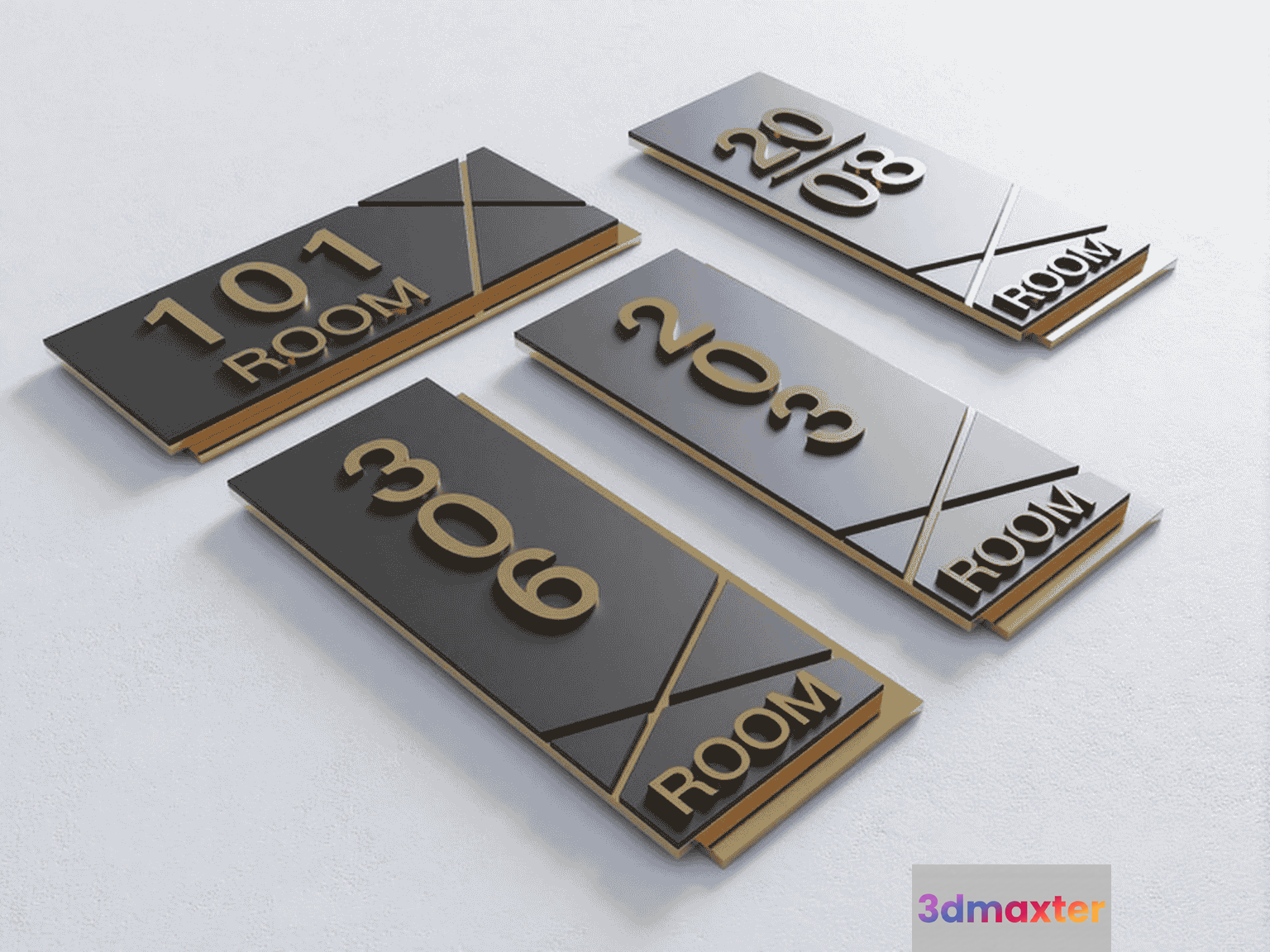 Modern Hotel Room Signs 3D Model - 16513 - VRAY Render